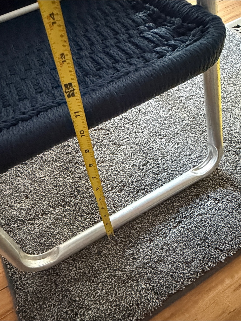 Macrame Woven Sailboat Kids Chair - Aluminum Navy and White - Picture 8 of 9